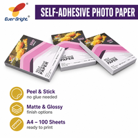 180g 240g papier photo brillant papier photo adhésif auto-collant pour imprimante à jet d'encre papier autocollant A4 brillant