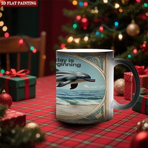Magic Mug Frosted Black 11oz <b>Ceramic</b> Heat Sensitive Color Changing <b>Cup</b> - Product Image 2