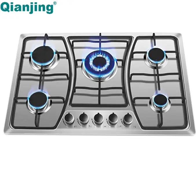 5 Burner Quemadores De Cocina Gas Grill Dễ Dàng Làm Sạch Built-In Gang Gas Burner Bếp Lò Nhiệt Điện Bếp Gas