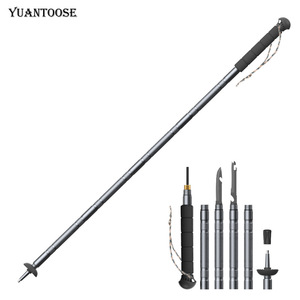 Bâton de randonnée multifonctionnel en alliage d'aluminium YUANTOOSE, bâton de randonnée pliable, équipement de camping en plein air, léger et portable - Product Image 5
