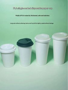 Vasos de Papel Ecológicos, Biodegradables y Compostables de Pared Simple con Revestimiento de PLA, Aislamiento Térmico para Bebidas Calientes, Agua Mineral y para Llevar - Product Image 2