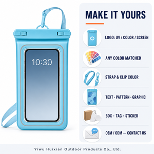 Pochette étanche pour téléphone tactile en PVC avec logo personnalisé, cordon réglable, sac étanche pour la natation, la plage, la randonnée - Product Image 1