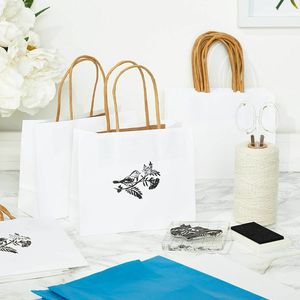 Mini bolsas <span class=keywords><strong>de</strong></span> regalo <span class=keywords><strong>de</strong></span> papel Kraft blanco con asas retorcidas, logotipo personalizado, flexografía reciclable impresa para manualidades <span class=keywords><strong>de</strong></span> fiesta <span class=keywords><strong>de</strong></span> cumpleaños <span class=keywords><strong>de</strong></span> Baby Shower - Product Image 2