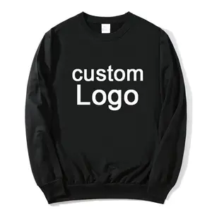 Manufacturer cotton blank hoodie sweatshirts factory wholesale black sweater custom logo crewneck sweatshirt