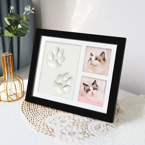Pet Paw Print Photo <b>Frame</b> Rectangle <b>Black</b> <b>Frame</b> Artificial Board Home Decor Living Room Bedroom Study - Product Image 1