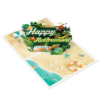 Cartes pop-up sur le thème du voyage, de la plage et de la retraite pour les amis et les garçons