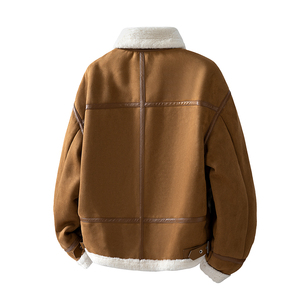 Customized logo New lapel retro plus velvet jacket <b>cardigan</b> <b>men's</b> fashion Joker plus velvet padded couple lambswool to keep warm - Product Image 2