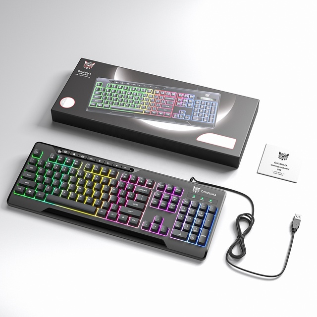 ONIKUMA G32 Factory Custom Computer LED USB Wired Gaming Keyboard  for Desktop