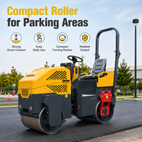 Compacteur routier diesel 1 tonne pour travaux de construction, mini-rouleau compresseur autoporté pour asphalte