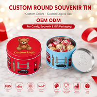 Boîte en étain ronde personnalisée en usine, gaufrée, de qualité alimentaire, avec couvercle, emballage métallique vide pour biscuits, gâteaux et desserts