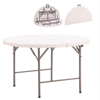 Table ronde pliante de 150 cm en HDPE blanc simple pour événements de mariage – Grande Vente