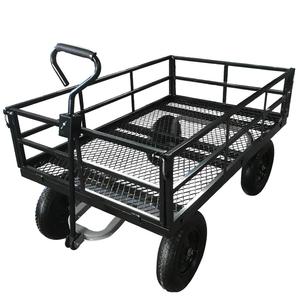 TC4206 Chariot utilitaire de jardin robuste, chariot de jardin en acier maillé, avec roue pneumatique 16 pouces 4.00-8 - Product Image 1