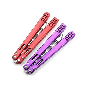 New Design 6061 Aluminum Steel Blade <strong>Trainer</strong> <strong>Butterfly</strong> Practice Tool Fingertips Dance OEM Balisong Pocket <strong>Knife</strong> - Product Image 5