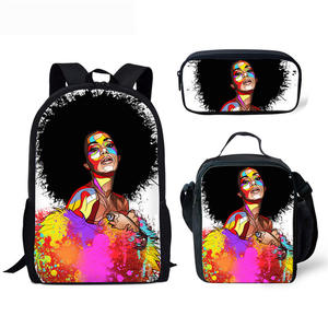 Dropship Black Girl Magic African American School Bags for Girls zaino con Lunch Box e astuccio 3 pz/set borse da scuola - Product Image 2