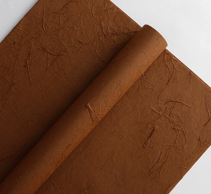 Papel de seda marrón cortado a mano, papel de fibra de color liso para ramos de flores, papel de envoltura para arte floral y embalaje. - Product Image 1