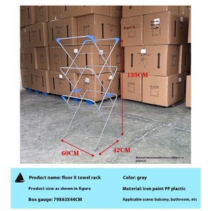 Khăn có thể gập lại giá tổ chức kệ có thể gập lại vải khô giá treo gấp quần áo airer đa chức năng sấy giá may mặc - Product Image 2
