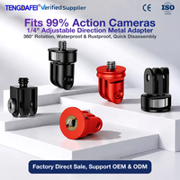 Adaptateur de montage sur trépied en alliage d'aluminium CNC 1/4, rotation à 360°, durable et portable pour Hero 13/12/11/10/9/8 Insta360 X5/X4/X3