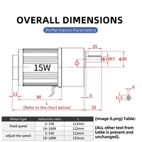 Moteur à induction micro-AC à couple élevé de 15 W avec boîte de vitesses, monophasé, réducteur de vitesse constante pour appareils électroménagers et maison intelligente