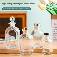 Bouteille diffuseur de parfum en verre de luxe, transparente, épaissie, haute esthétique, 50 ml, pour huiles essentielles, DIY, usage domestique, forme circulaire