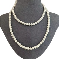 Collier long à perles rondes en argent 99, design simple et de niche, style luxe léger, chaîne pour pull