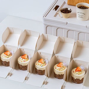 Mini Cake Packaging Box Base Tray 2/3-inch Dessert Slices for <strong>Basque</strong> Baked Goods French Pastriesdisposable Takeaway Container - Product Image 3