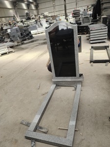 Monumentos Funerarios de Granito Negro Absoluto Estilo Ruso, Diseño Personalizado de Lápida Conmemorativa, Marcador de Cementerio - Product Image 6