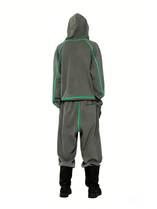 Fabricants de vêtements, sweat-shirt à capuche long à épaules tombantes en polaire unisexe, lourd, uni, pour l'hiver, imprimé floral - Product Image 3