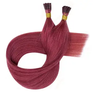 ISWEET 10"-30" großhandel kambodschanisches Haar roh 2g Strähnen i-spitze rotes Haar doppelt geflochtenes Haar verlängerungen