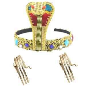<span class=keywords><strong>Diadema</strong></span> elástica de serpiente, accesorio de disfraz de <span class=keywords><strong>Cleopatra</strong></span> egipcia - Product Image 2