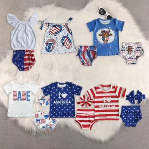 Venta al por mayor 2026 <span class=keywords><strong>Ropa</strong></span> Patriótica para Niños 4 <span class=keywords><strong>de</strong></span> Julio Conjunto <span class=keywords><strong>de</strong></span> 2 Piezas: Camiseta <span class=keywords><strong>de</strong></span> Seda Láctea con Estampado 'BABE & I Love America' y Pantalones Cortos con Volantes - Product Image 1