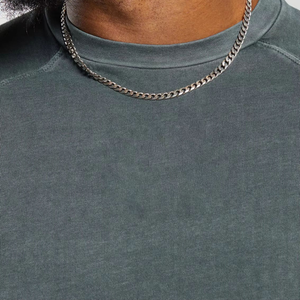 T-shirt de sport décontracté pour hommes, 100 % coton épais délavé à l'acide, manches courtes, style personnalisé pour les musclés - Ventes flash - Product Image 3