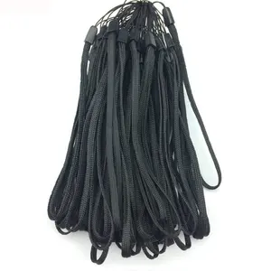 Wholesale promotional custom cheap bulk black nylon short wrist strap lanyard no minimum order for tools Smart devices