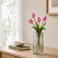 Lot de 5 têtes de tulipes artificielles effet naturel, vente en gros, OEM, ODM, pour acheteurs professionnels, devis sur commande, vente en lot, sourcing B2B, approvisionnement direct
