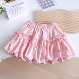 Gonna per Bambina 2026 Estiva con Fiocchi in Tulle Tinta Unita Rosa Bianco Viola Verde - Product Image 5