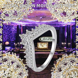 Anillos de Compromiso y Boda de Moissanita al por Mayor para Mujer, Anillos de Plata de Ley 925 con Corona de Reina y Corona de Princesa, Certificados por GRA - Product Image 2
