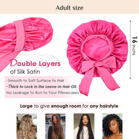 Ensemble de bonnets en satin pour maman et moi, 2 pièces, logo personnalisé, bande élastique réglable, bonnet de nuit pour adultes et enfants, soin des cheveux bouclés