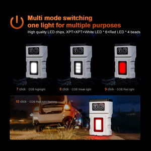 Linterna frontal LED portátil WOSEN con cabezal giratorio, recargable, luz lateral COB, fuente de luz blanca, clip para gorra, para exteriores - Product Image 4