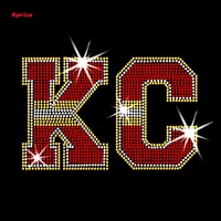 Transfert thermique de strass pour maillot de football KC Chiefs, design scintillant pour femmes, hommes et fans