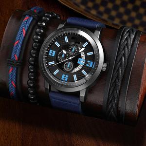 Coffret Cadeau Montre Homme IStapromo – Montre-Bracelet Décontractée en Cuir avec Affichage de la Date et Mouvement Quartz – Montres Tendance pour Homme - Product Image 1