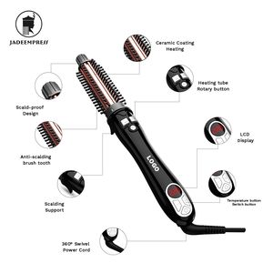Brosse lisseur bigoudi 2 en 1 à double <span class=keywords><strong>action</strong></span> de qualité supérieure Brosse chaude à rotation rapide et automatique avec double chauffage PTC pour femmes - Product Image 4