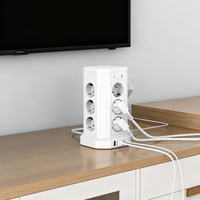 Multiprise industrielle allemande de haute qualité à 12 prises avec protection contre les surtensions, 3 ports USB, 16A, pour usage hospitalier, prise VDE