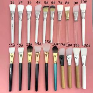 DIAS bambou bois acrylique poignée visage bois synthétique Silicone nouveau Vegan personnalisé Logo étiquette privée simple argile masque brosse de maquillage - Product Image 1