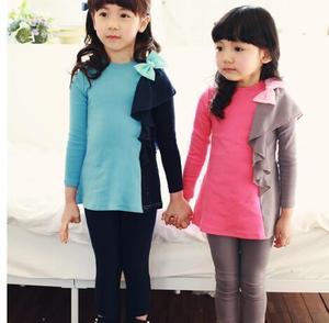 2017 Girls Clothing Suits Children Clothes Stock <b>Islamic</b> Plain Tshirt - Product Image 1