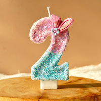 Velas de Cumpleaños Ecológicas Hechas a Mano de Gran Tamaño y Larga Duración con Orejas de Conejo para Decoración de Pasteles en Fiestas y Días Festivos