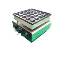 Machine à gaufres électrique 1200W en acier inoxydable avec plaques interchangeables, machine à Dorayaki commerciale 25 trous pour petites stands