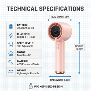 2026 最新款便携式 100 级高速 Type-c 可充电 3000mAh 迷你手持散热风扇 - Product Image 4