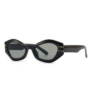Lunettes de soleil œil de chat carrées noires vintage 2022, monture petite, forme irrégulière, pour femmes - Product Image 6