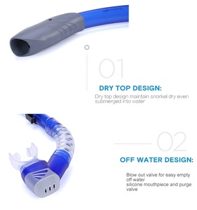Prodive premium adulto seco superior snorkel natación gafas conjunto - Product Image 2