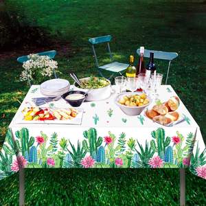Nappe jetable en plastique à thème Fiesta, motif Cactus <span class=keywords><strong>aquarelle</strong></span>, imperméable, pour fête sur le thème des Cactus et des <span class=keywords><strong>Plantes</strong></span> Succulentes, pour la décoration - Product Image 2