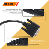 Kabel Ekspansi Koneksi Antarmuka OBD2 16 Pin Jantan ke DB15 Jantan Kustom, Kabel Data OBD 2 ke DB15